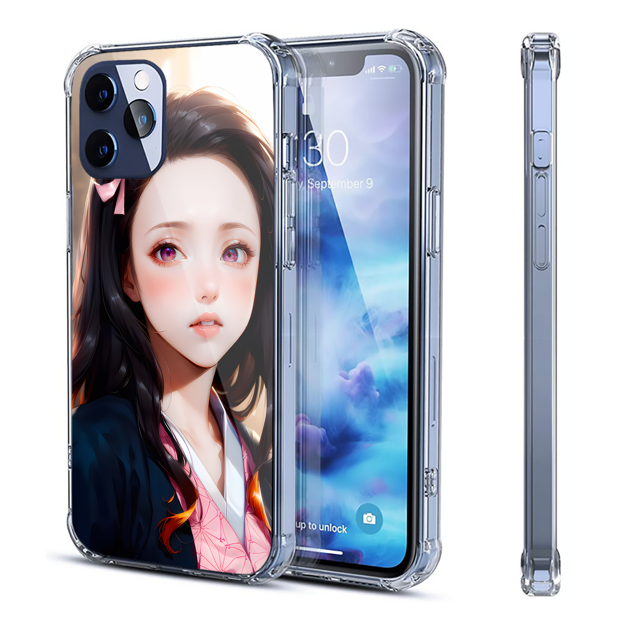 （画像用） 鬼滅の刃（きめつのやいば）竈門 禰󠄀豆子／かまど ねずこ Kamado Nezuko 【iPhone 12シリーズ対応】透明スマホケース（クリアソフトケース）
